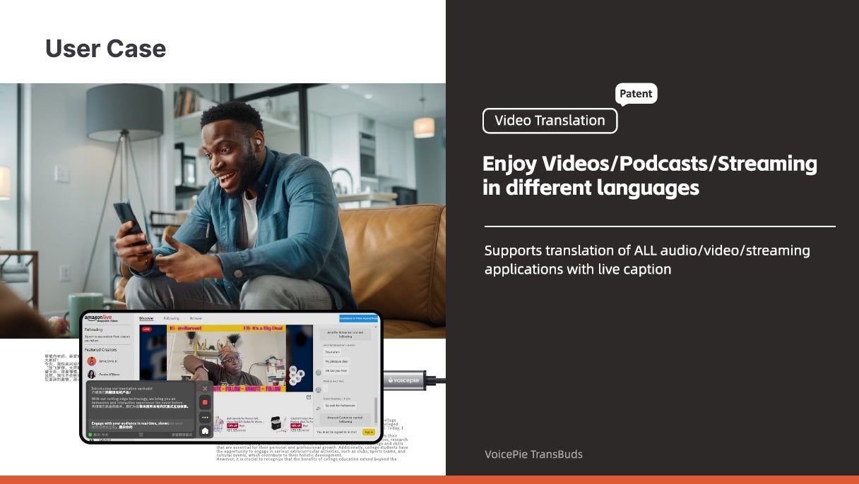 VoicePie TransBuds The First-and-Only earbuds that enables 2-way call translation (Philippines Market only)