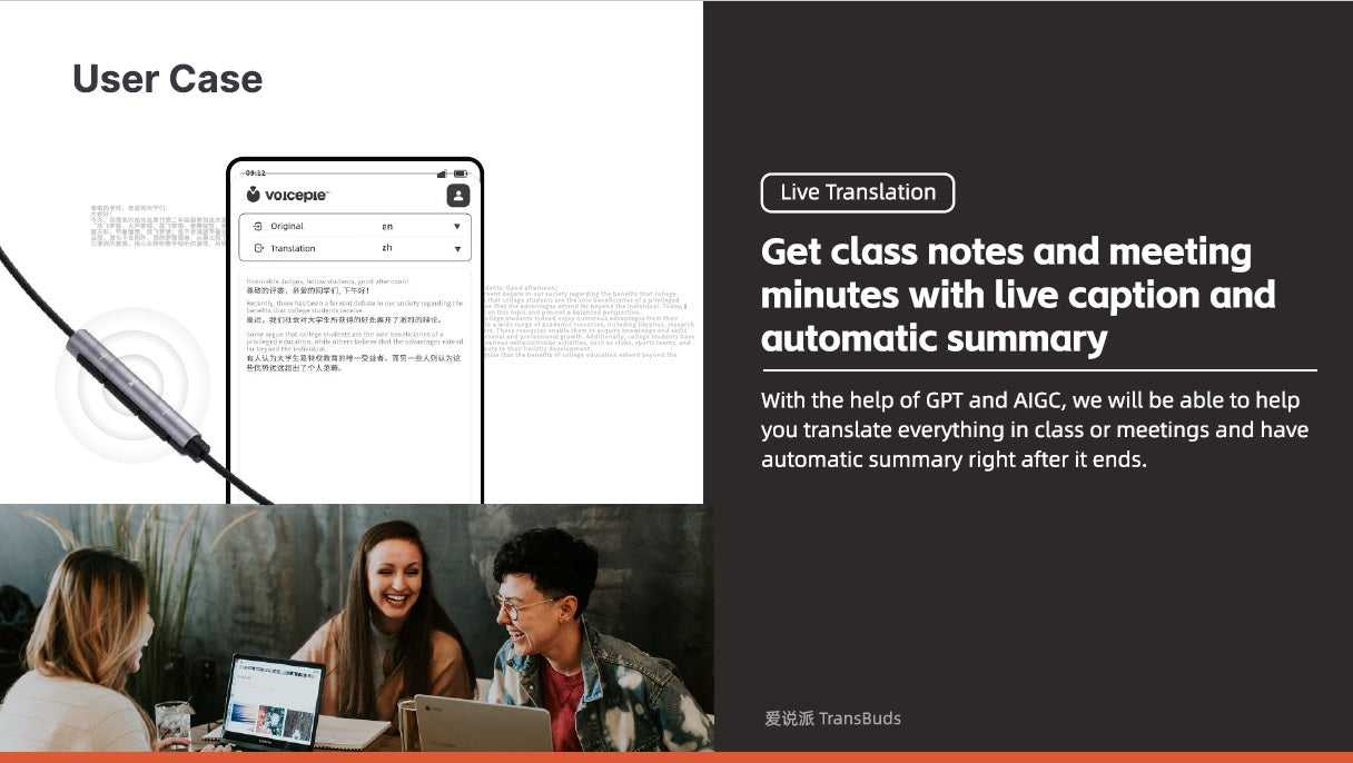 VoicePie TransBuds The First-and-Only earbuds that enables 2-way call translation (Philippines Market only)