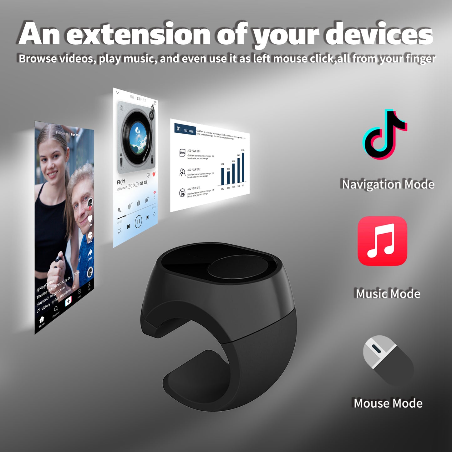 World’s First Optical Touch Bluetooth Ring R100 | Page Turner