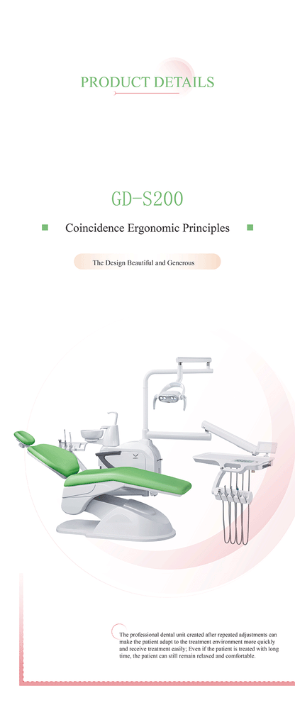 GD-S200 Dental Unit with Ceramic Rotatable Spittoon