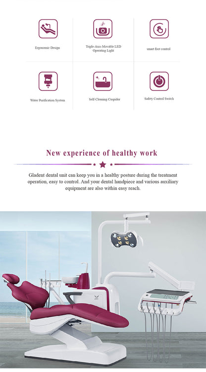 GD-S350 Colorful Dental Unit with Ergonomic Patient Chair