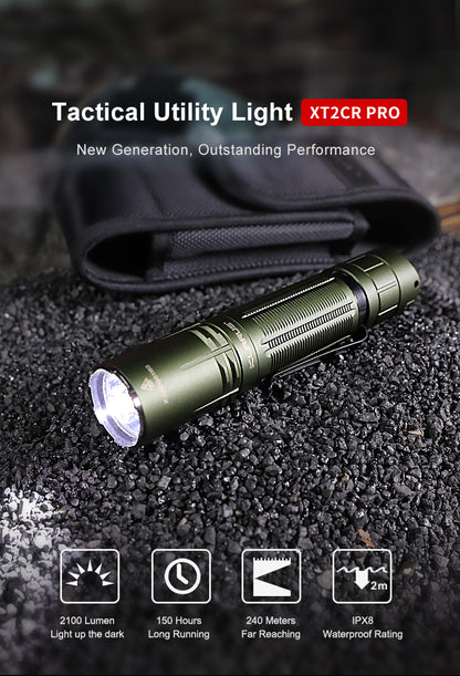KLARUS XT2CR Pro 2100 Lumens Tactical Flashlight