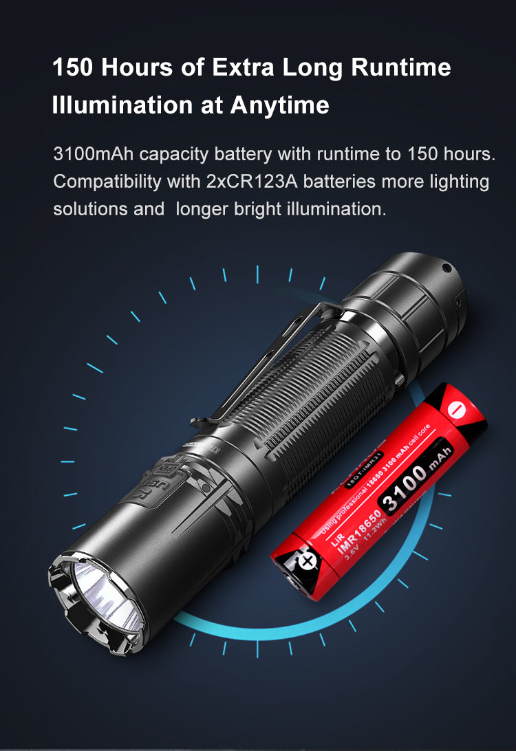 Lampe Torche Tactique Klarus XT2CR Pro 2100 Lumens | Rechargeable USB-C | Étanche IPX8 | 6 Modes | Holster Inclus Lampe Torche Tactique Klarus XT2CR Pro 2100 Lumens | Rechargeable USB-C | Étanche IPX8 | 6 Modes | Holster Inclus